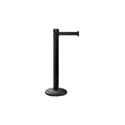 Viso - Poteau à sangle noir base nomade à roulettes avec sangle de 4 m, noire