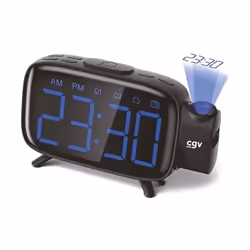 CGV CR-P10, Horloge, Numérique, FM, 87,5 - 108 MHz, Noir, Temps