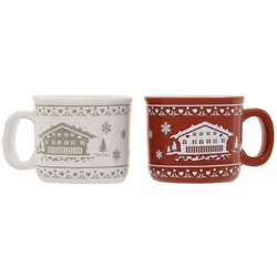 Coffret 4 mugs expresso 10 cl - Chalet - Une collection à l'"Esprit Montagne" qui vous permettra de créer une table d'hiver c ...