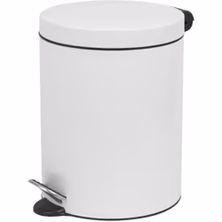 Poubelle à pédale 5L acier blanc COLLECTEUR à pédale 5L métal blanc. Extérieur en métal et bac intérieur en plastique noir. P ...