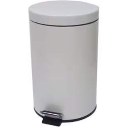 Poubelle à pédale 12L acier blanc COLLECTEUR à pédale 12L métal blanc. Extérieur en métal et bac intérieur en plastique noir. ...