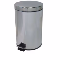 Poubelle à pédale 12L Inox Brillant Collecteur à pédale 12L Inox miroir. Extérieur en métal et bac intérieur en plastique noi ...