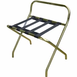Rack à bagages avec dosseret métal doré Rack bagage RACK dosseret métal doré avec des tubes en acier. Le rack est équipé de 4 ...