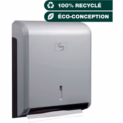Distributeur Essuie-mains Cleanline gris Distributeur Essuie-mains Cleanline gris métal. Capacité pour 400 à 600 feuilles (fo ...
