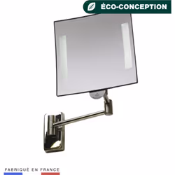 Miroir mural Galaxy lumineux Miroir GALAXY lumineux à bras tubulaire avec une vision grossissante x3. Fonctionne avec 1 pile  ...