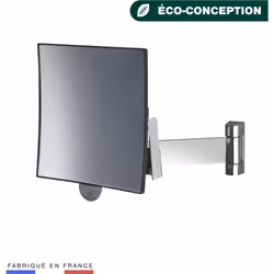 Miroir grossissant mural Galaxy bras plat Miroir Galaxy carré simple à bras plat avec une vision grossissante x3. Bras en lai ...