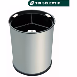 Corbeille Inox brossé 13L 3 bacs noirs Corbeille Inox brossé d'une capacité de 13L. Cette Corbeille contient 3 bacs noirs. Po ...