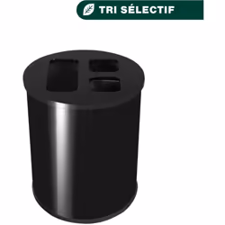 Collecteur 40L noir 3 bacs Collecteur 40L noir avec 3 bacs dont 2 compartiments de 10L et 1 compartiment de 20L. Les bac sont ...