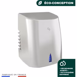 Sèche-mains Air pulsé Copt'Air gris métal Sèche-Mains Copt'Air gris métallisé à faible consommation électrique et anti-vandal ...