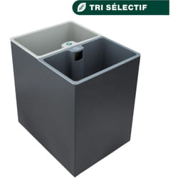 Corbeille tri rectangulaire 2 bacs - Matériel professionnel - JVD