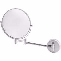 Miroir mural grossissant Fiesta Chrome Miroir Fiesta chromé mural double face (normal et vision x3) avec bras en laiton chrom ...