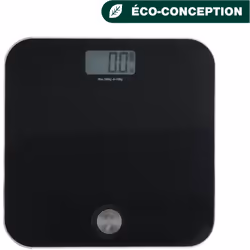 Pèse-personne Dyna - fonctionne sans pile Balance DYNA noire ultra fine sans batterie, sans pile. Se recharge par simple pres ...