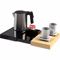 Orchestro Plateau noir Orchestro Plateau d'accueil modulable en melamine noir permettant d'accueilir une machine à café et un ...