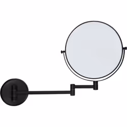 Miroir mural grossissant Fiesta noir mat Miroir Fiesta noir Mat mural double face (normal et vision x3) avec bras en laiton c ...