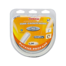 Tube caoutchouc - DIPRA - 1m - Butane/Propane - 6x12mm - 2 colliers de serrage - NF