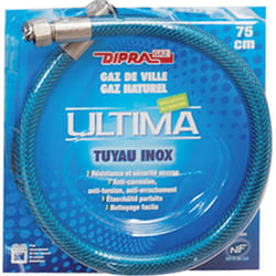 Flexible inox pour le gaz naturel 75 cm - Validité illimitée - Certifié nf - Dipra