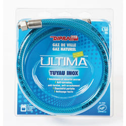 Flexible inox pour le gaz naturel 100 cm – Validité illimitée - Certifié nf - Dipra