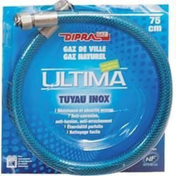 Flexible inox vitagaz gaz naturel NF 2m - DIPRA - écrous 15/21 - durée illimitée