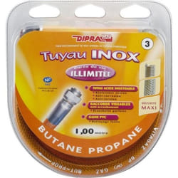 Flexible inox - DIPRA - 074100 - 1m - Acier inoxydable - Raccords à visser - Extérieur