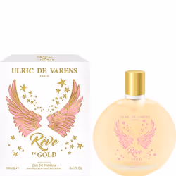 Ulric de Varens Rêve In Gold, Femmes, 100 ml, Flacon non réutilisable, Pamplemousse, Orange, Rhubarbe, Jasmin, Framboise, Ros ...