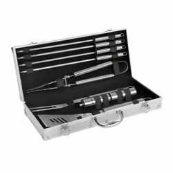 Valisette 9 ustensiles COOKIN GARDEN CHEF BBQ - Accessoires en inox pour barbecue