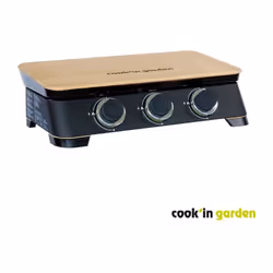 La plancha gaz a poser DUNE 70 de Cook'in Garden est équipée de 3 brûleurs en inox pour une puissance totale de 6 kW. Sa gran ...