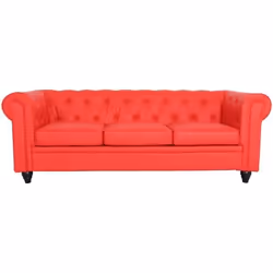 Grand canapé 3 places Chesterfield Rouge