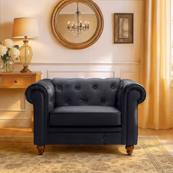 Grand fauteuil Chesterfield Noir