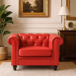 Grand fauteuil Chesterfield Rouge