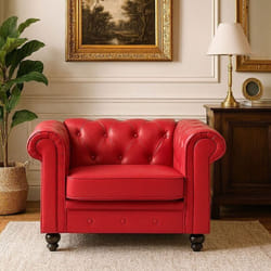 Grand fauteuil Chesterfield Rouge