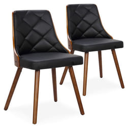 MENZZO Lot de 2 chaises scandinaves Lalix Bois Noisette et Noir - Chaises Salle À Manger