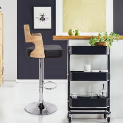 Lot de 2 chaises de bar Russel Chêne Clair & Noir