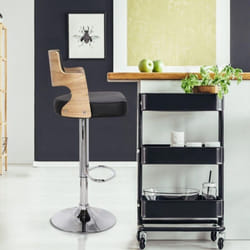 Lot de 2 chaises de bar Russel Chêne Clair & Noir