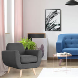 Fauteuil scandinave Danube Tissu Gris foncé