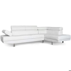 MENZZO Canapé dangle avec têtières relevables Alfa Blanc -L260 x P163 x H72 cmProfondeur dassise 50cm