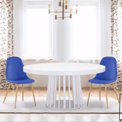 Lot de 4 chaises scandinaves Gao Tissu Bleu