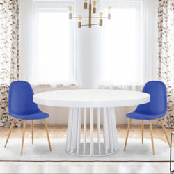Lot de 4 chaises scandinaves Gao Tissu Bleu