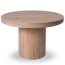 MENZZO Table ronde extensible Suzie Chêne Clair - table à manger L110 x P110 x H76 cmAvec 1 rallonge : P110 x L160 cm