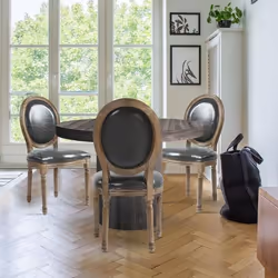Lot de 2 chaises médaillon Louis XVI Simili (P.U) Gris