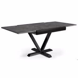 Table extensible - MENZZO - Newick - Effet béton gris - 8 personnes - Carré - Design