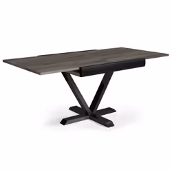 Table extensible - MENZZO - NEWICK - Bois vintage - 8 personnes - Style vintage