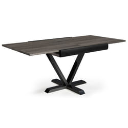 Table extensible - MENZZO - NEWICK - Bois vintage - 8 personnes - Style vintage