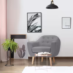 Fauteuil scandinave Savoy tissu Gris