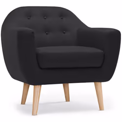 Fauteuil scandinave Savoy tissu Noir