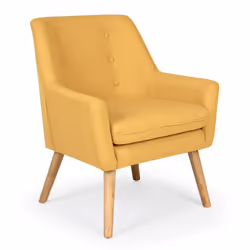Fauteuil scandinave Gustav tissu Jaune