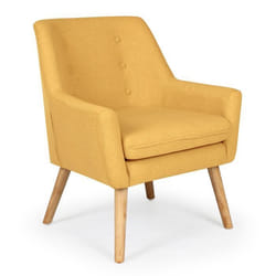 Fauteuil scandinave Gustav tissu Jaune