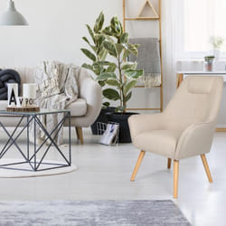 Fauteuil scandinave dossier haut Fox Beige