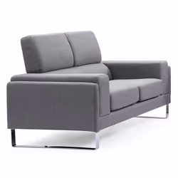 Canapé 2 places Barth - MENZZO - Gris clair - Contemporain - Design - Moelleux - Avec accoudoirs