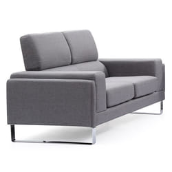 Canapé 2 places Barth - MENZZO - Gris clair - Contemporain - Design - Moelleux - Avec accoudoirs