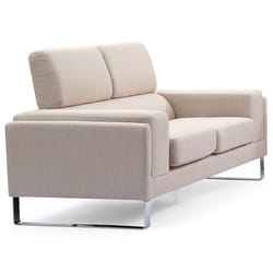 Canapé fixe - MENZZO - Barth - 2 places - Tissu Beige - Confort moelleux